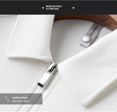 Polo Ejecutivo de Verano en Tela Bubble Ligera con Cierre Medio - Image 11