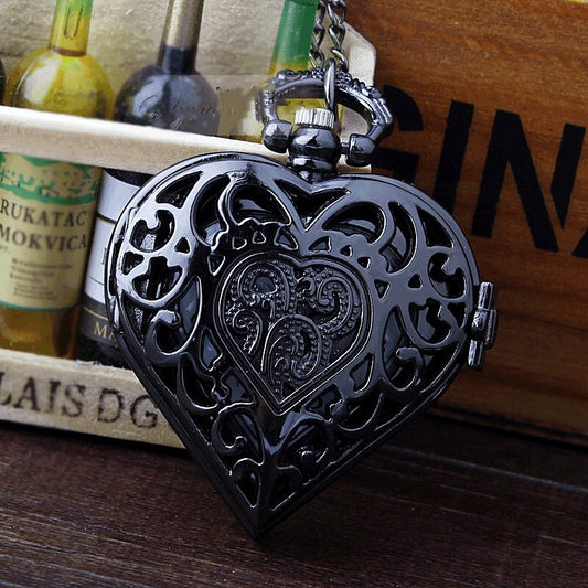 Reloj de Bolsillo Retro Corazón Hueco