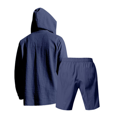 Traje de Lino Hombre Suelto y Transpirable - Image 28