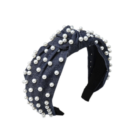 Diadema de Denim con Perlas para Mujer - Image 11