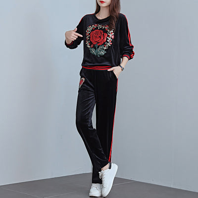 Conjunto Deportivo Mujer con Blusa Manga Larga y Pantalón Ajustado Diamantes Rosa - Image 9