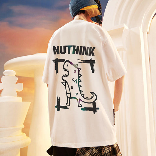 Playera Corta Reflectante con Diseño Dinosaurio para Hombre - Image 15