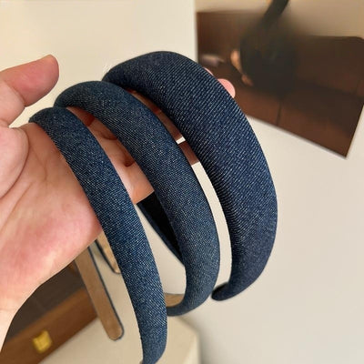 Diadema Retro de Tela Denim con Estilo Minimalista - Image 12