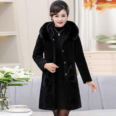 Abrigo Largo de Terciopelo Imitación Visón Ultraligero para Mujer - Image 7