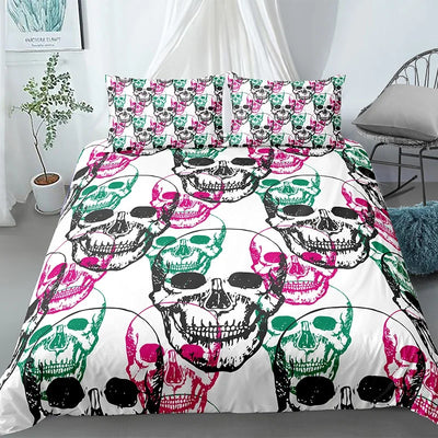 Juego de Edredón Gótico con Estampado de Calaveras - Image 7