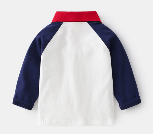 Playera Infantil Casual con Cuello Solapa y Estampado Cartoon - Image 6