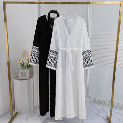 Cardigan Elegante con Bordados para Vestido Musulmán Mujer