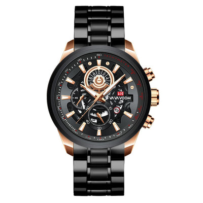 Reloj de Cuarzo para Hombre Dorado Negro Elegancia Empresarial - Image 2