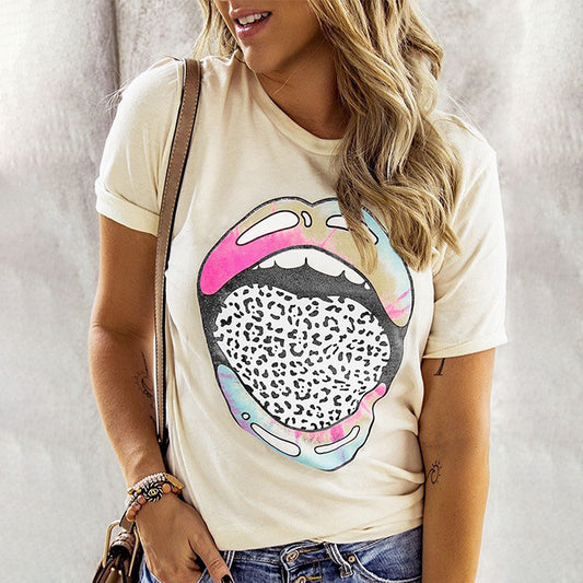 Blusa Suelta con Estampado y Cuello Redondo - Image 2
