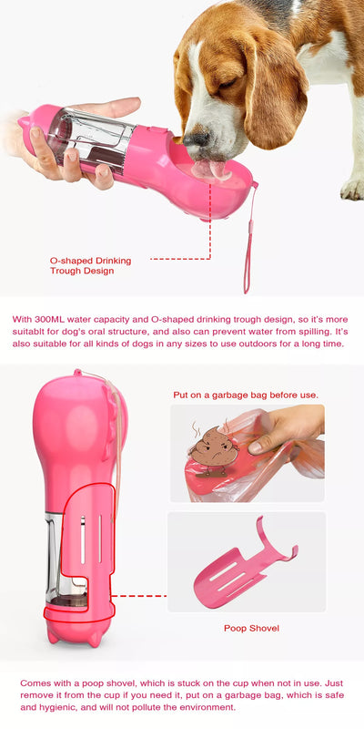 Botella Dispensadora 3 en 1 para Perros - 500ml Portátil con Comedero y Recogedor de Heces - Image 17