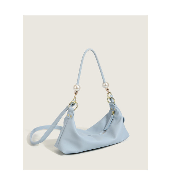Bolso de Hombro Minimalista Perla con Textura Acolchada