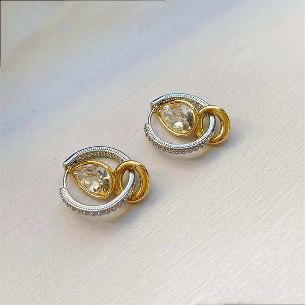 Aretes de Diseño Exclusivo Lujo Minimalista con Microincrustaciones