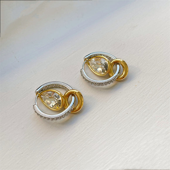 Aretes de Diseño Exclusivo Lujo Minimalista con Microincrustaciones