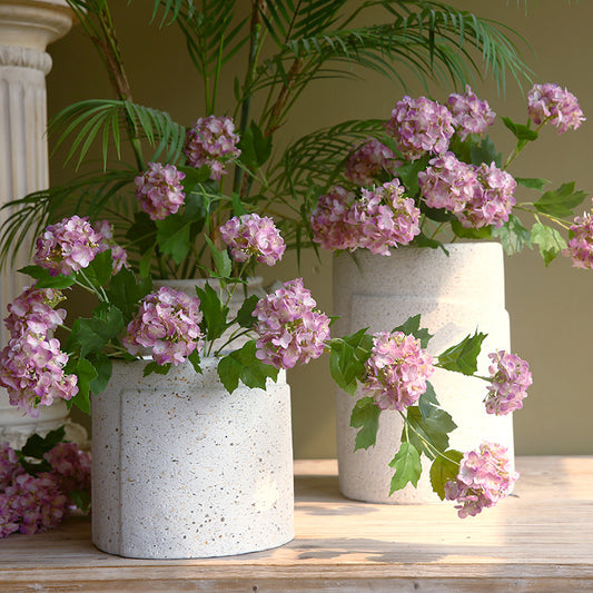 Hortensia Artificial Triple Flor - Decoración Realista