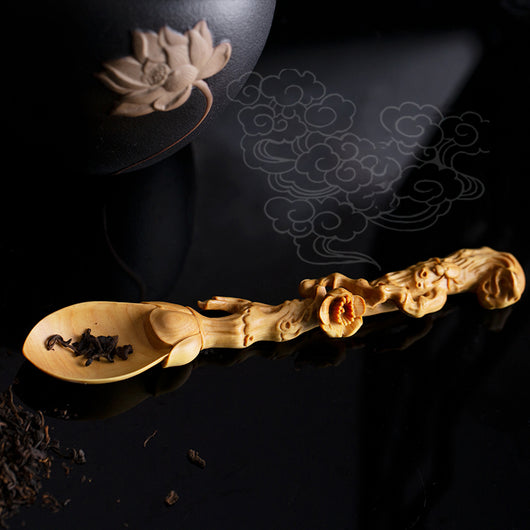 Cucharilla de Té Zen de Madera de Boj Tallada Artesanalmente - Image 5