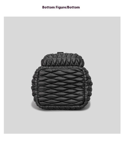 Bolso de Hombro Acolchado Nylon con Cordón y Diseño Rombo - Image 12
