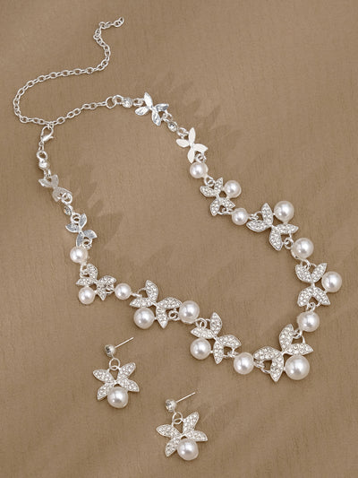 Conjunto de Aretes y Collar con Perlas y Cristales para Mujer - Image 53