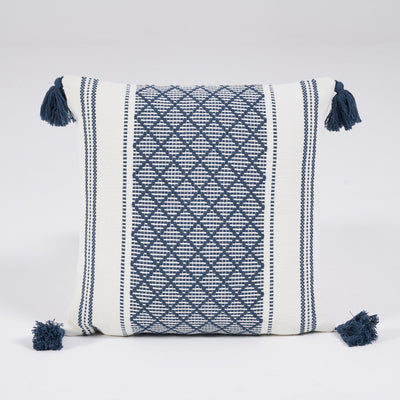 Funda de Cojín Jacquard Tejido Geométrico con Borlas - Image 9