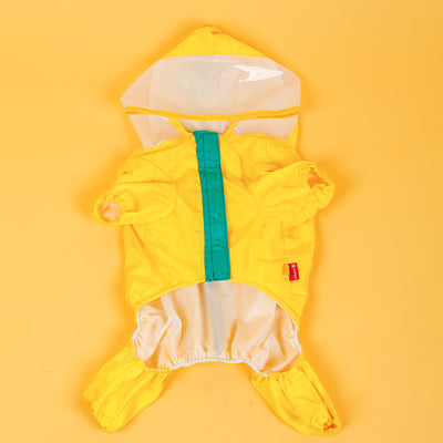 Impermeable Dinosaurio para Mascotas - Traje Amarillo Resistente al Agua - Image 3