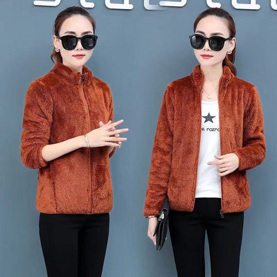 Chaqueta de Polar Reversible para Mujer - Abrigo Cardigan Otoño Invierno - Image 13