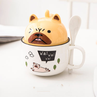 Taza de Oficina de Cerámica con Diseño Infantil, Tapa y Cuchara - Image 12