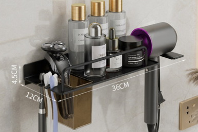 Organizador de Baño Mural 2 en 1 - Soporte para Secador y Cepillo de Dientes - Image 16