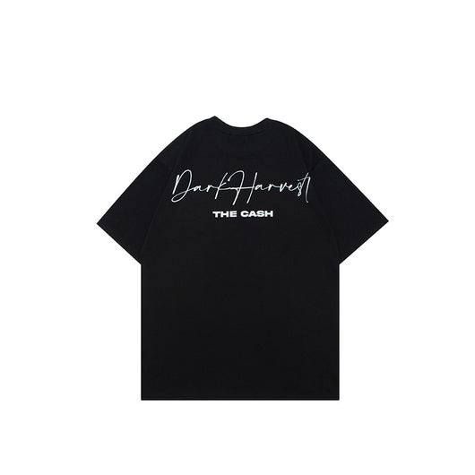 Camiseta Estampada Cadena Letras Grandes - Diseño Personalidad Masculino - Image 7