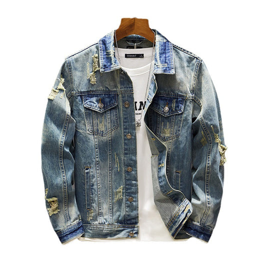 Chaqueta de Mezclilla Slim Fit con Detalles Rotos - Image 7