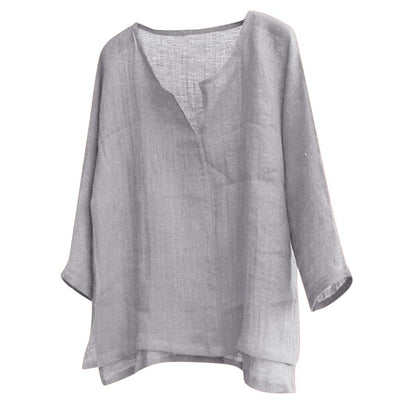 Camisa de Manga Larga Escote en V Estilo Chino para Hombre - Image 7