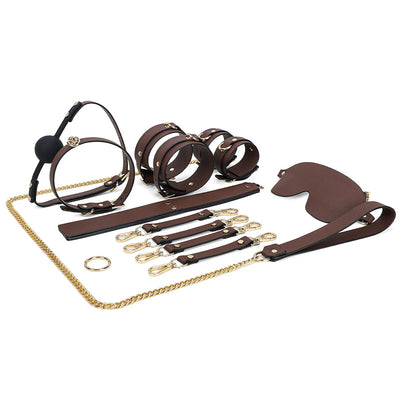 Set Completo de 9 Piezas para Parejas - Bolsa de Cuero, Pulsera, Accesorios Íntimos - Image 4
