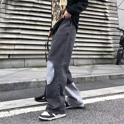 Jeans Sueltos Degradados con Roturas Estilo Retro Portuario para Hombre - Image 9