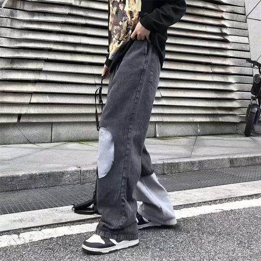 Jeans Sueltos Degradados con Roturas Estilo Retro Portuario para Hombre - Image 9