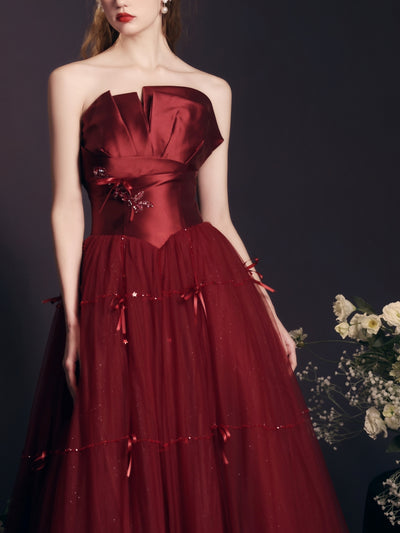Vestido Largo Rojo Tipo Tubo Reforzado para Mujer - Image 9
