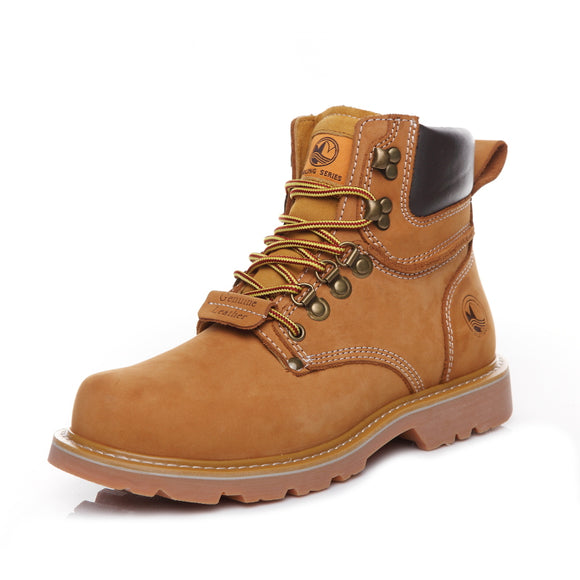 Botas Altas Impermeables para Hombre con Forro de Ante Rojo