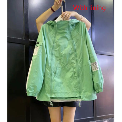 Chaqueta Protección Solar Estilo Japonés Mujer - Cortavientos Casual Ultraligero - Image 4