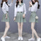 Conjunto Preppy Primavera: Blusa con Moño y Falda Cuadrillé