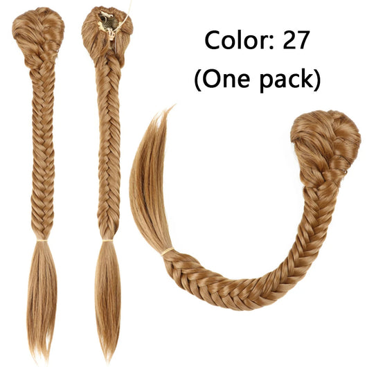 Peluca Trenza Sintética Cola de Caballo Estilo Fishtail para Mujer - Image 11