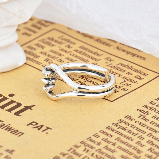 Anillo de Plata Geométrico Doble para Mujer - Image 3