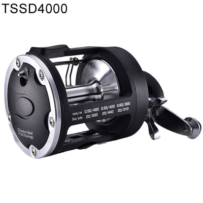 Carrete de Pesca Trolling Agua Salada Derecha Lanzamiento Giratorio Negro - Image 10