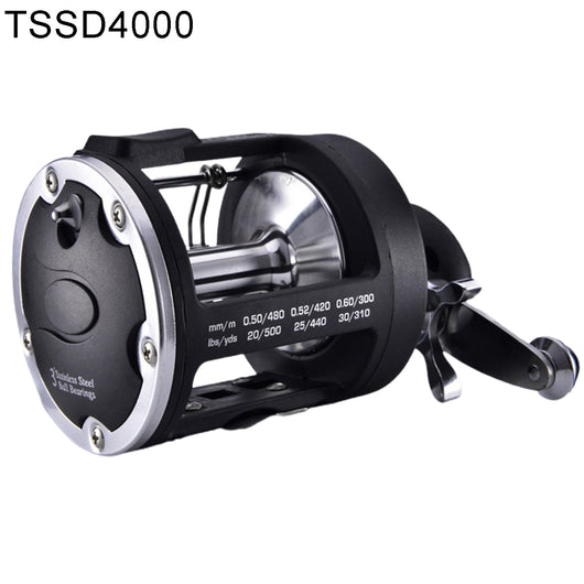 Carrete de Pesca Trolling Agua Salada Derecha Lanzamiento Giratorio Negro - Image 10