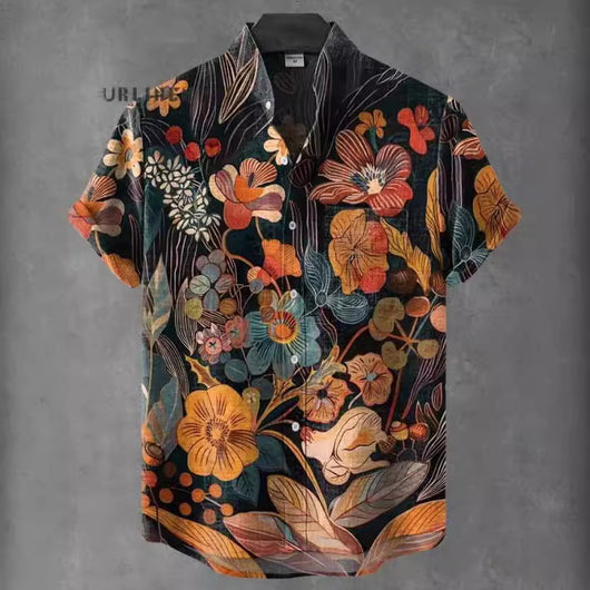 Camisa Cardigan Suelta con Estampado Abstracto 3D y Cuello de Pie - Image 4
