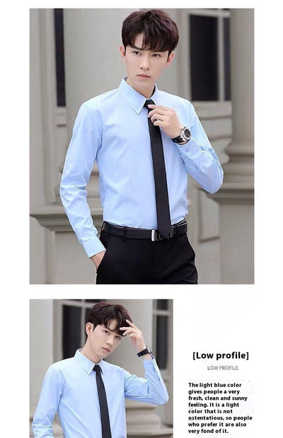 Camisa Blanca Manga Larga Slim Fit para Hombre - Versátil y Elegante - Image 19