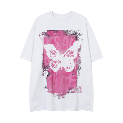 Playera Suelta con Estampado Mariposa Abstracto para Hombre - Image 18