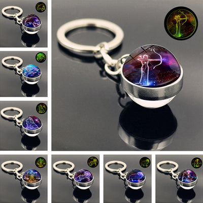 Llavero Luminoso de Cristal Doble Cara - Colgante Brillante