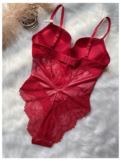 Body Sensual de Encaje y Cuero para Mujer - Image 3