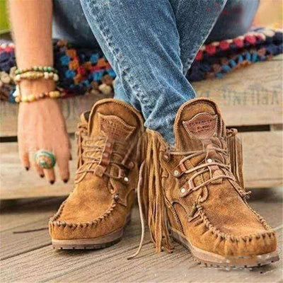 Botines Cortos con Flecos para Mujer - Estilo Casual Versátil - Image 7