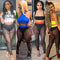Leggings Deportivos Colorblock con Malla Ajustados