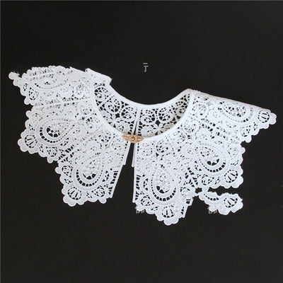 Chal Femenino con Cuello de Encaje Organza Bordado y Flores - Image 7