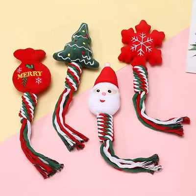 Juguete Navideño para Perros - Limpieza Dental y Resistencia a Mordidas