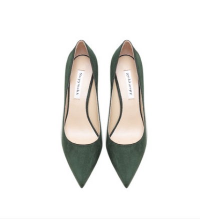 Tacones Altos de Gamuza Verde Oscuro para Mujer - Image 9